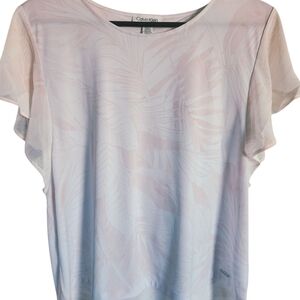 Calvin Klein Women's Light Pink Leaf Blouse